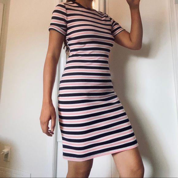 Stripes Dress pink and black - Picture 1 of 2